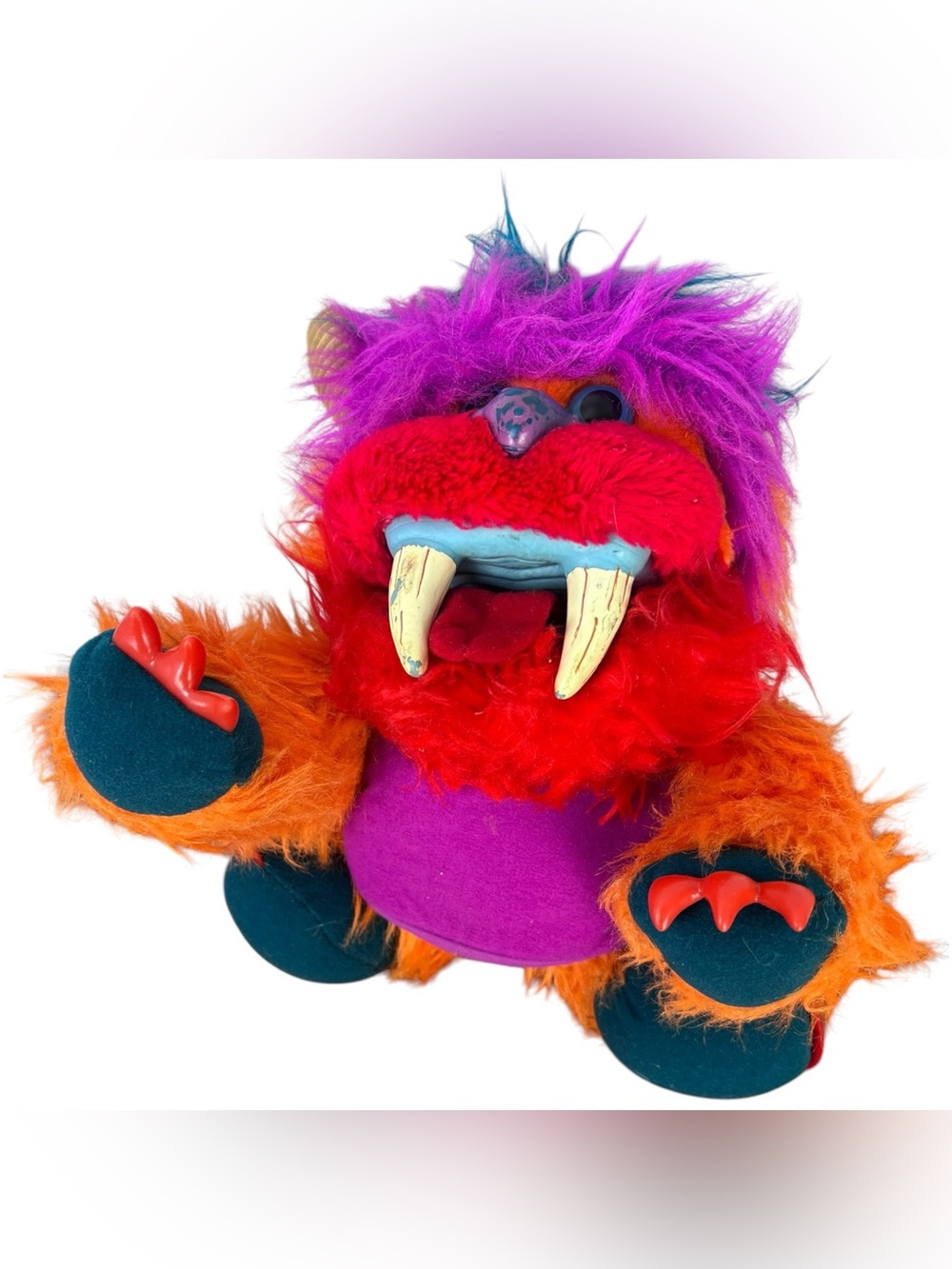 Vintage 1986 Amtoy MY PET MONSTER Orange GWONK Puppet Plush Rare